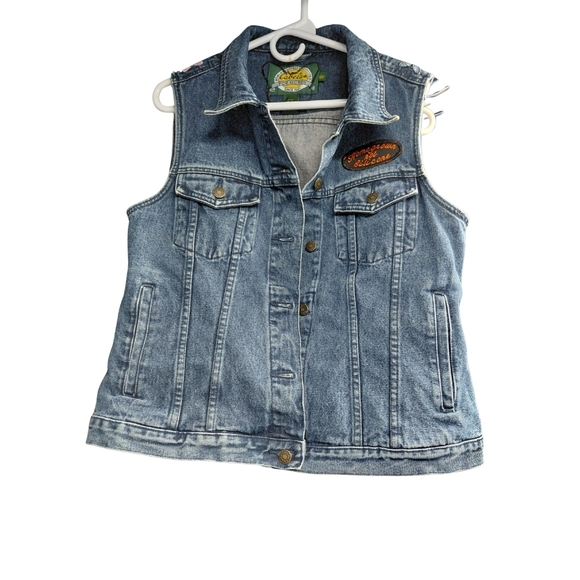 Cabela's Jackets & Blazers - Vintage Cabela's For Women Blue Denim Vest with Butterfly Patches NWOT